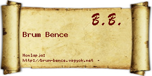 Brum Bence névjegykártya